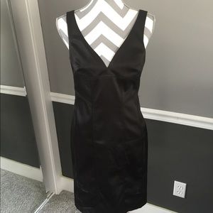 Elegant black satin dress